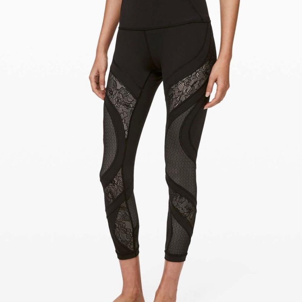 Lululemon Wonder Under High Rise Leggings Lace Size 4
